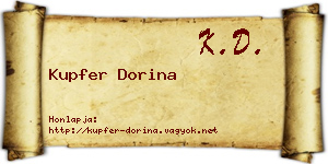 Kupfer Dorina névjegykártya
